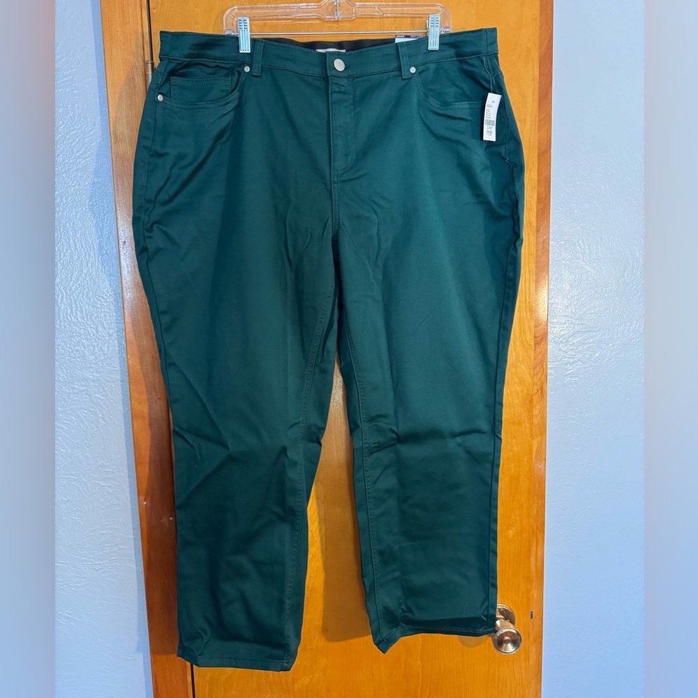 Catherines Teal Sateen Stretch Pants